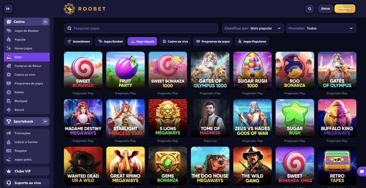 Captura de tela Caça-Níqueis Sweet Bonanza e Roo Bonanza na Roobet