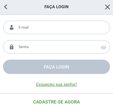 Captura de tela Login na 20Bet