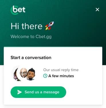 Captura de tela Apoio ao Cliente através de Bate-papo ao vivo na Cbet