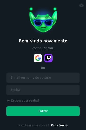 Captura de tela como fazer login na Cbet