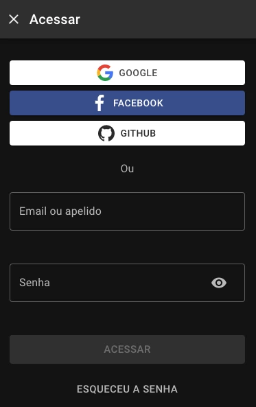 Página de login na Cloudbet