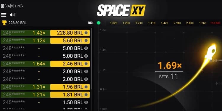 Layout do jogo Crash Space XY