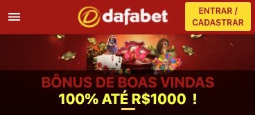 Bônus de boas-vindas até R$1.000 no cassino da Dafabet