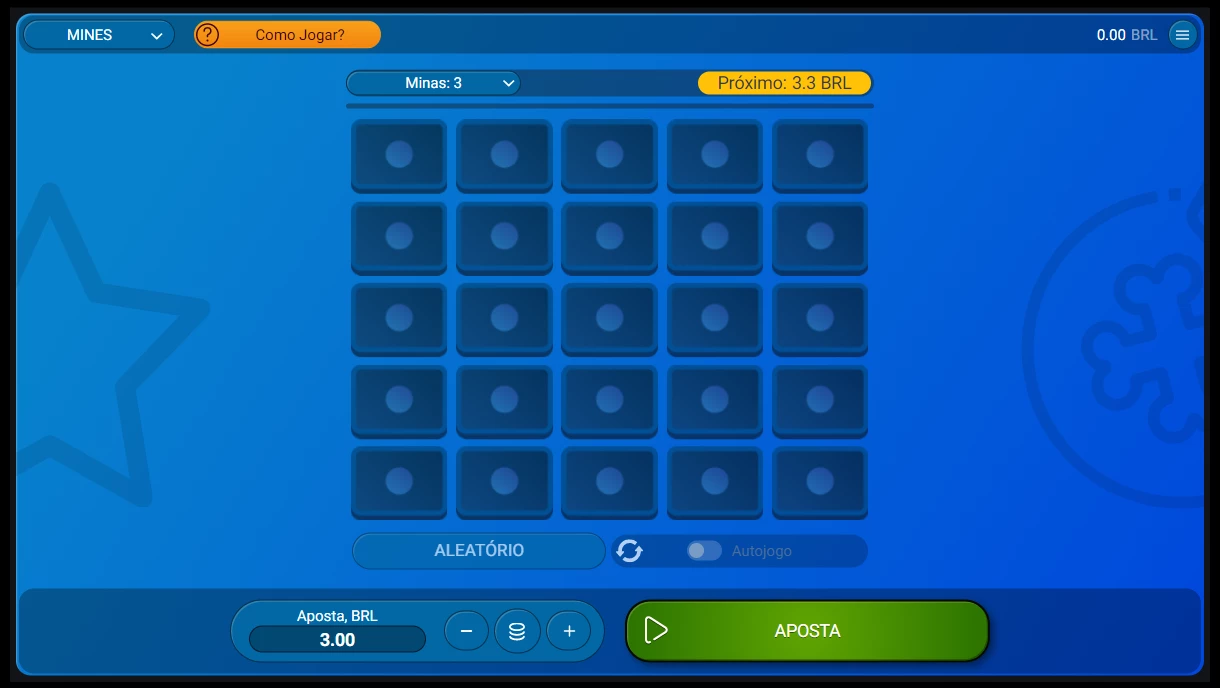 Captura de tela Layout do jogo Mines Galera Bet 