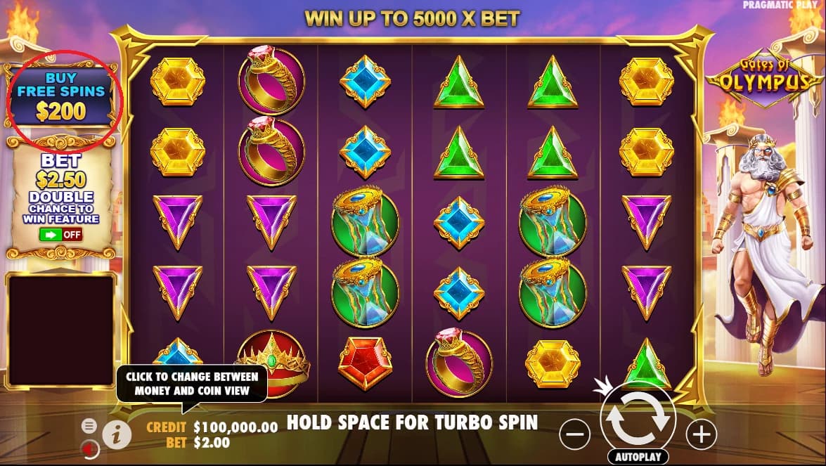 Captura de Tela Comprar Free Spins Gates of Olympus