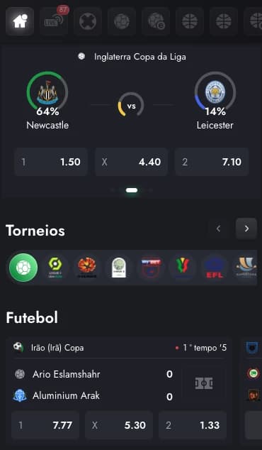 Captura de tela Mercado de Apostas Esportivas na HighStakes