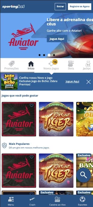 Captura de tela Cassino Sportingbet
