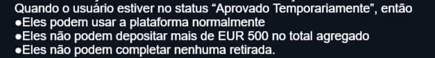 Captura de tela Sinal de alerta em Três Pontos sobre a política de KYC da Brabet Cassino