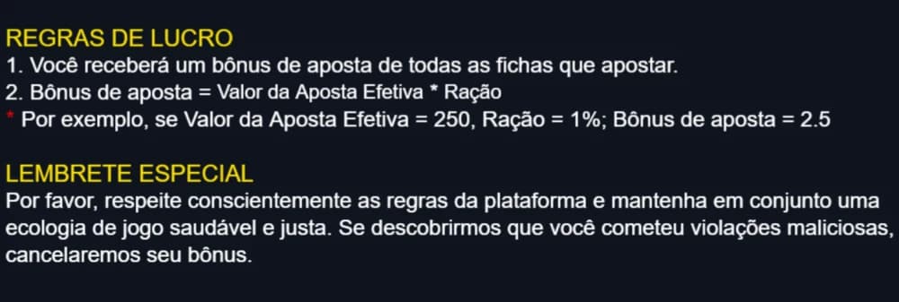 Captura de Tela Regras de Bônus e Promoções Brabet