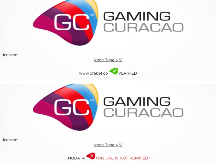 Captura de tela Brabet sem licença válida - Antes e depois de atualizar a página