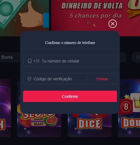 Captura de tela Login Frutabet com mistura de português e espanhol