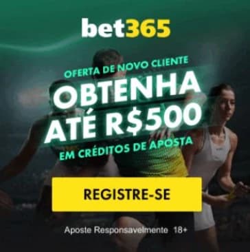 Anúncio do bônus de boas-vindas da bet365