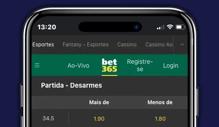 Captura de tela Odds de aposta em Desarme por partida bet365