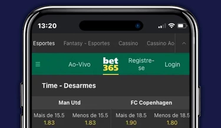 Captura de tela Odds de aposta Desarme por time bet365