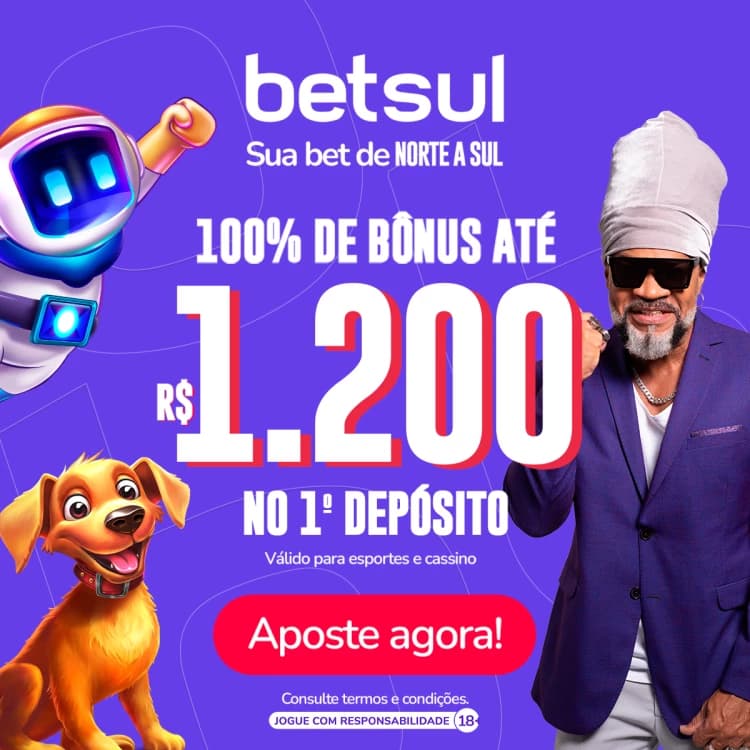 Captura de tela Bônus de 100% até R$1.200 no primeiro depósito Betsul