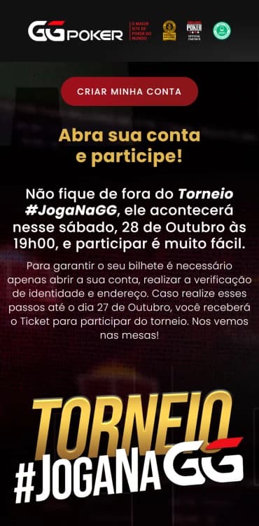 Print do Torneio #JogaNaGG da GGPoker