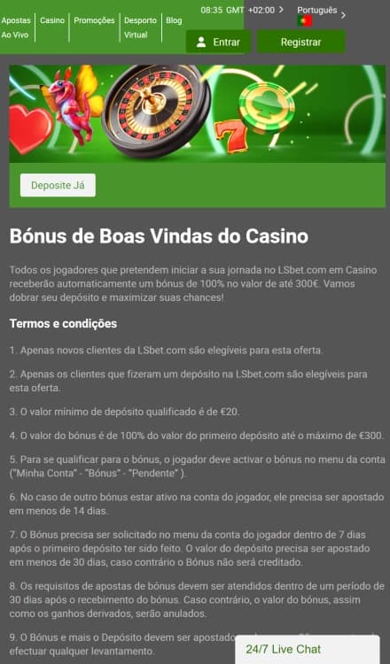 Print do bônus de boas-vindas da Lsbet