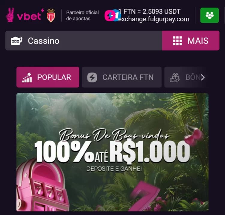 Print do bônus de boas-vindas da Vbet