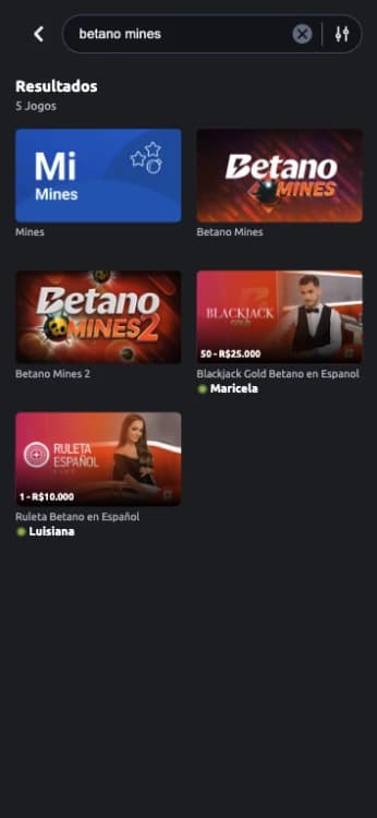 Captura de tela Como encontrar o jogo Betano Mines da Betano