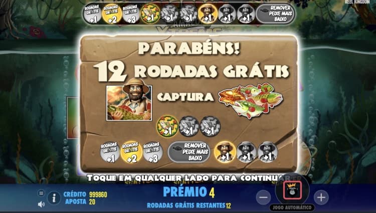 Captura de tela Rodas Grátis no slot big bass amazon xtreme