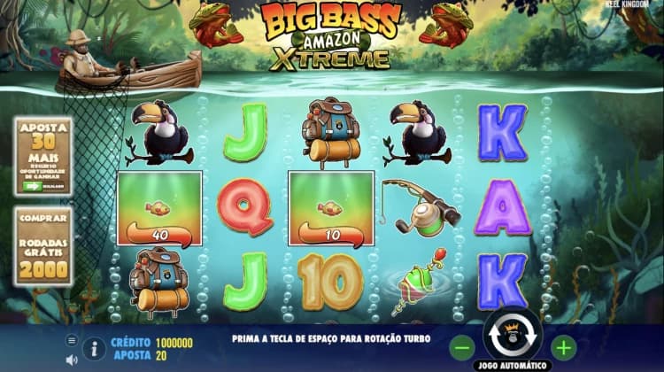 Captura de tela Interface de jogo do slot Big Bass Amazon Xtreme