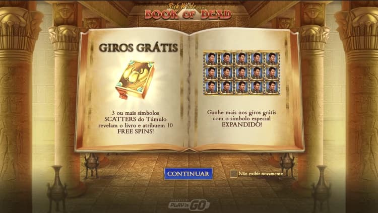 Captura de tela Entrar no slot Book of Dead Betano