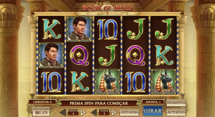 Captura de tela Interface da slot Book of Dead Betano