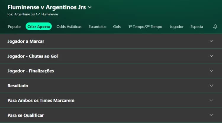 Captura de tela de Como criar aposta personalizada no bet365