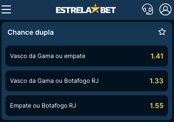 Captura de tela Mercado aposta Dupla Chance Estrela Bet