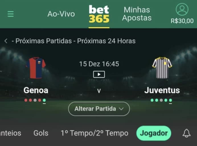 Captura de tela para apostar ao-vivo selecionar Aba Jogador na bet365