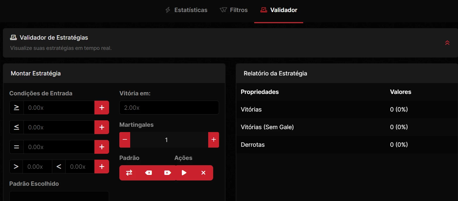 Captura de tela Recurso ao Histórico Blaze Crash para validar uma possível estratégia vencedora