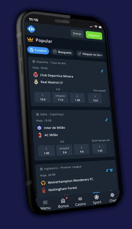 Captura de tela Interface mercado de apostas esportivas Chillbet