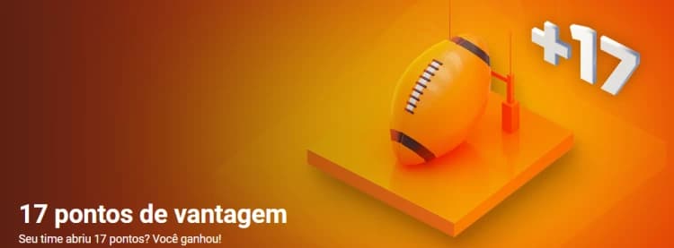 Captura de tela Pagamento antecipado em Futebol Americano na Betano: 17 pontos vantagem Betano