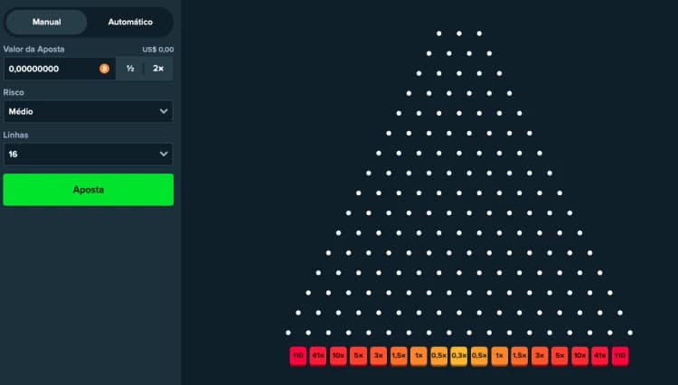 Captura de tela Interface Plinko Stake