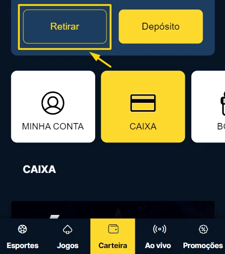 Captura de tela Opção de Retirada Estrela Bet