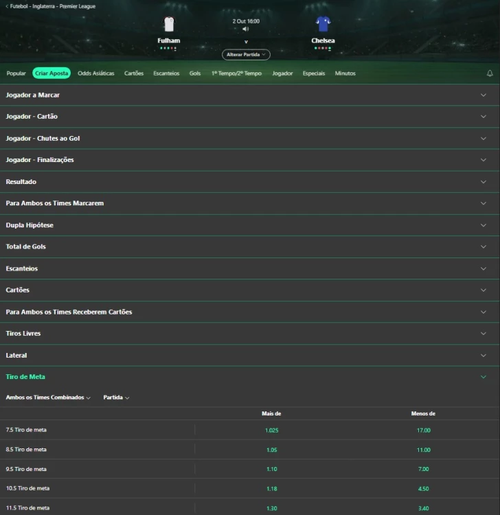 Captura de tela criar aposta em tiro de meta bet365