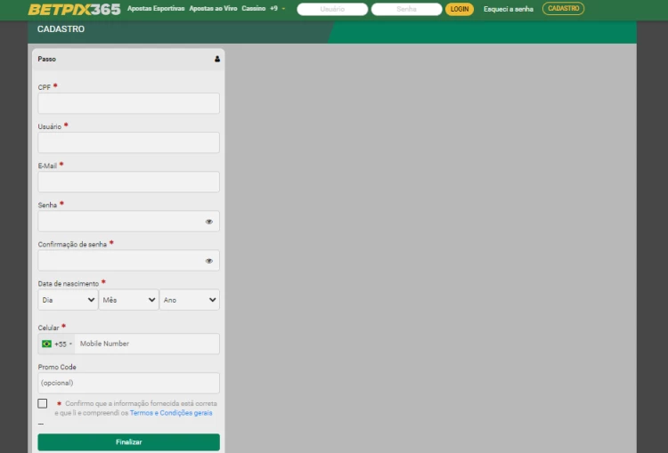 cadastro betpix365