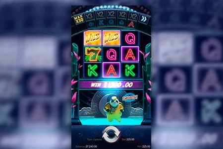 Interface do slot Hip Hop Panda com os símbolos do jogo