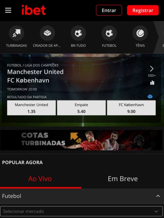 Captura de tela Mercado de Apostas Esportivas Ibet
