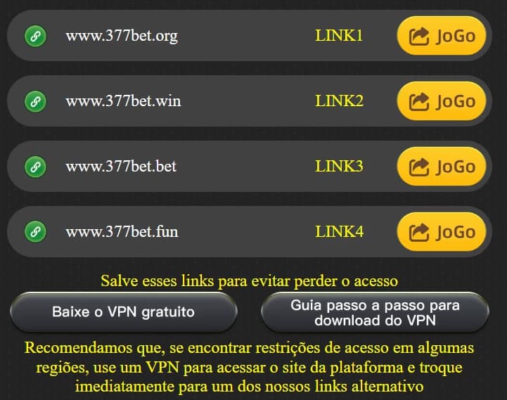 links para sites da 377bet