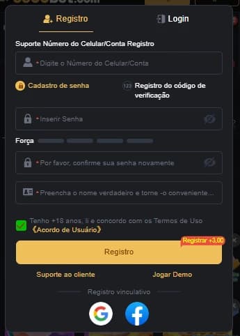 Registro e login na plataforma 5500bet