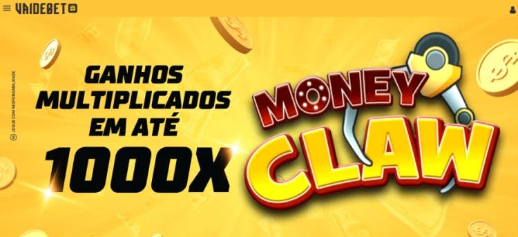 Promoção Money Claw: ganhos multiplicados em até R$1.000 Vaidebet